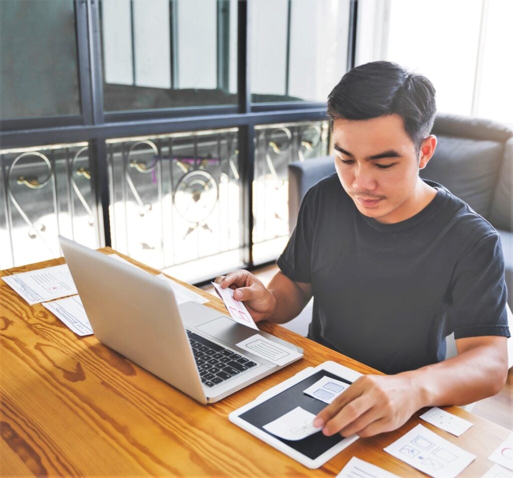 A student writing a personal statement